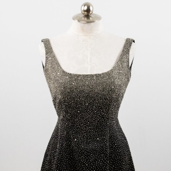 Vintage 50s 60s Formal Gown 6 Medium Hollywood Glam Princess Dress Black - Picture 3 of 9